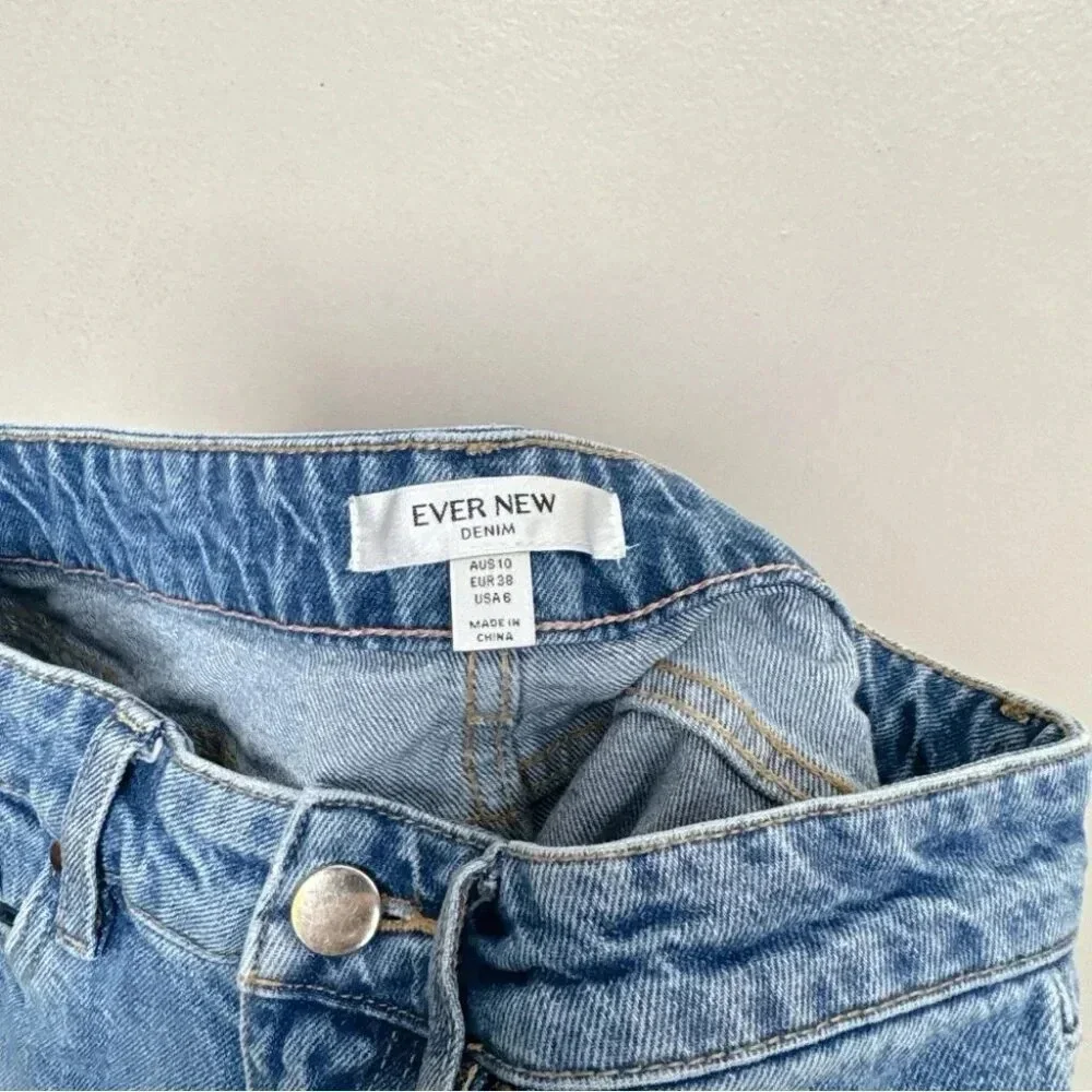 Ever  New Womens 6 Denim Effy Barrell Relaxed Leg Jeans Medium Wash - Picture 9 of 14